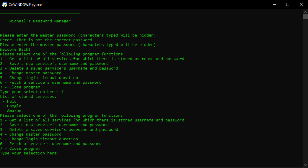 Encrypted Password Manager
