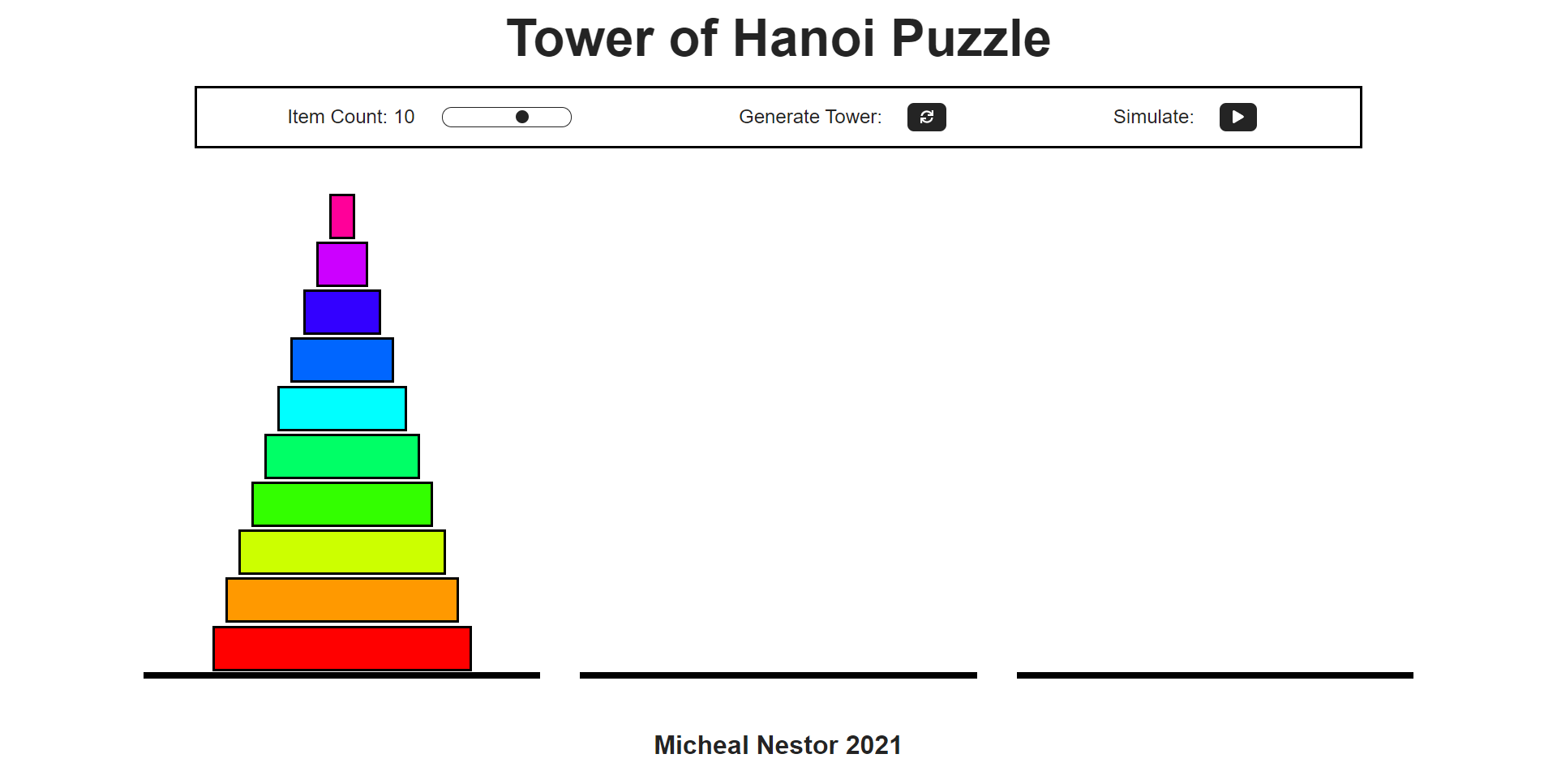 Tower of Hanoi puzzle